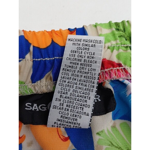 Vtg SAG HARBOR Womens Wrap Floral Skirt Sz L Y2K Hawaiian - Picture 9 of 9